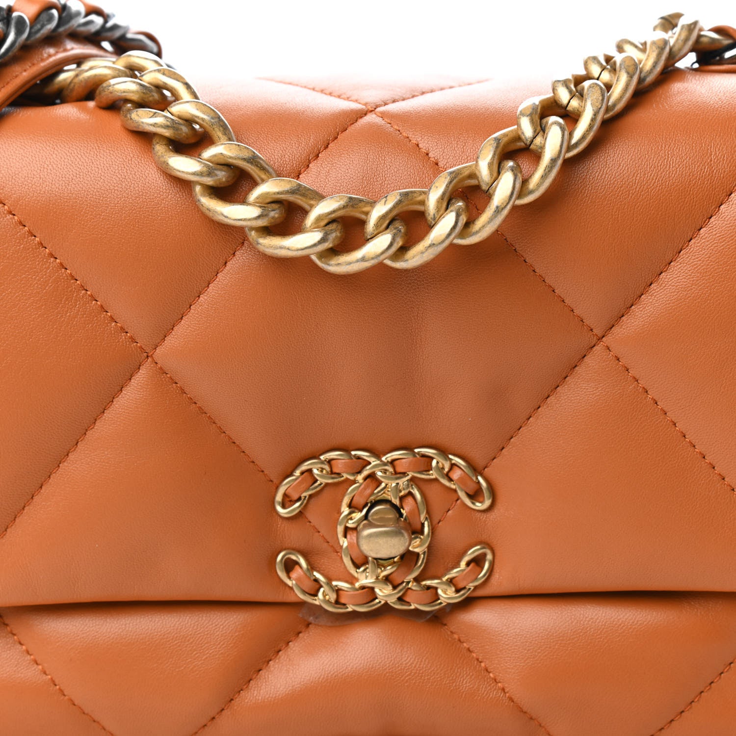 Chanel Lambskin Quilted Medium Chanel 19 Flap Light Brown 10 of 11