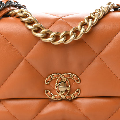 Chanel Lambskin Quilted Medium Chanel 19 Flap Light Brown 10 of 11