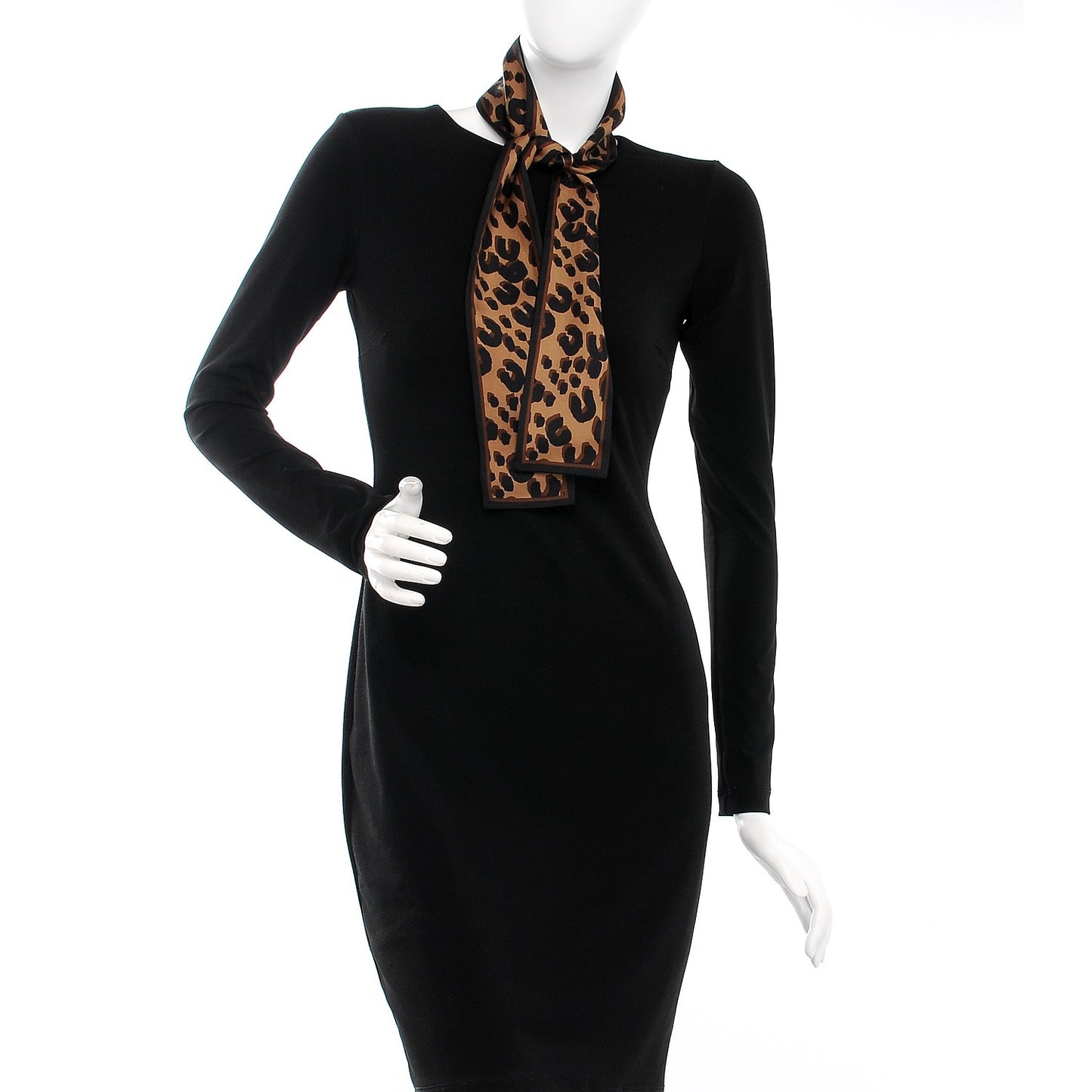 Silk Leopard Bandeau Scarf Marron