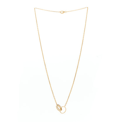 Cartier 18K Yellow Gold Diamond Interlocking LOVE Necklace 3 of 5