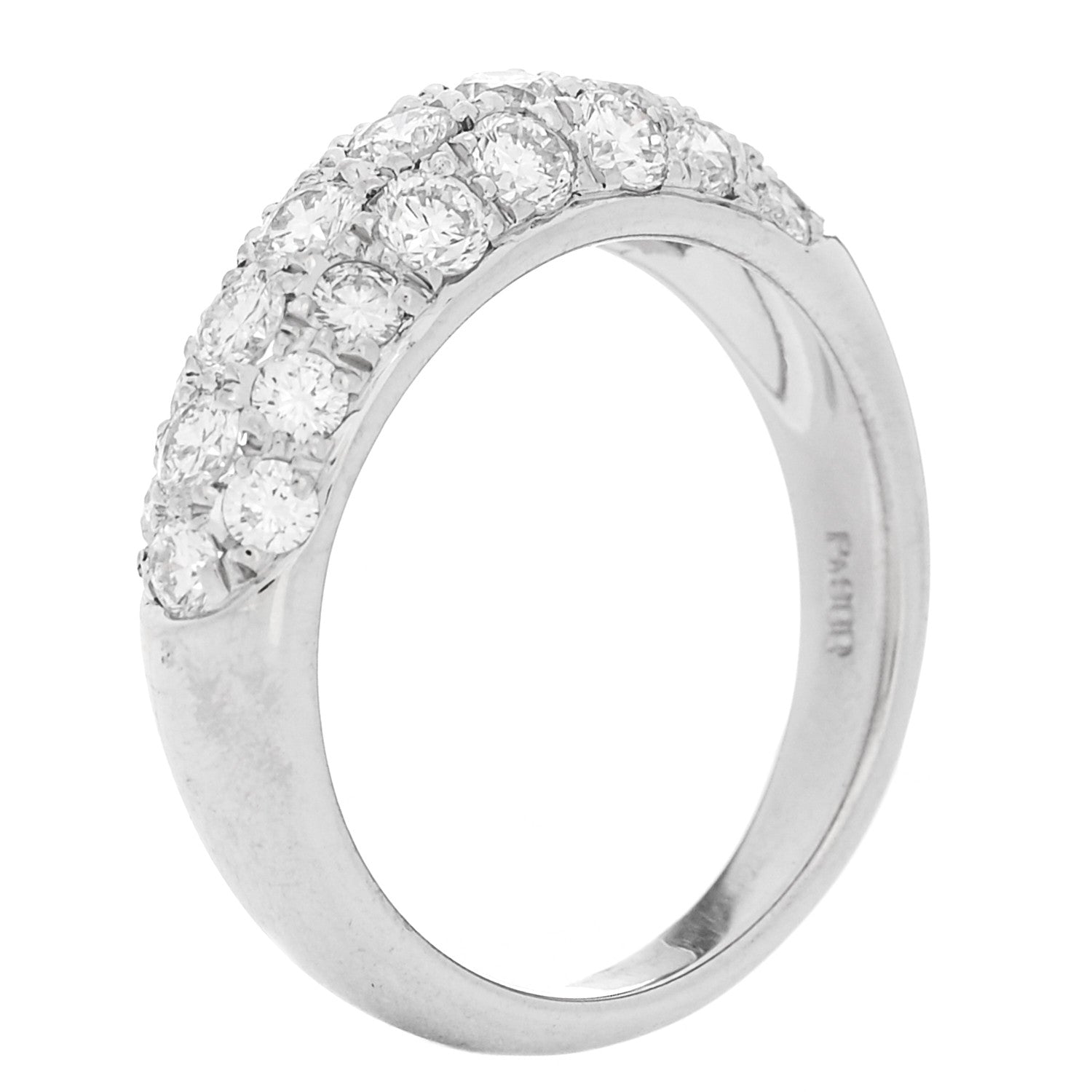 Parker & West by FASHIONPHILE Platinum Diamond 1.18ctw Three Row Dome Band Ring  52 6 6 of 10