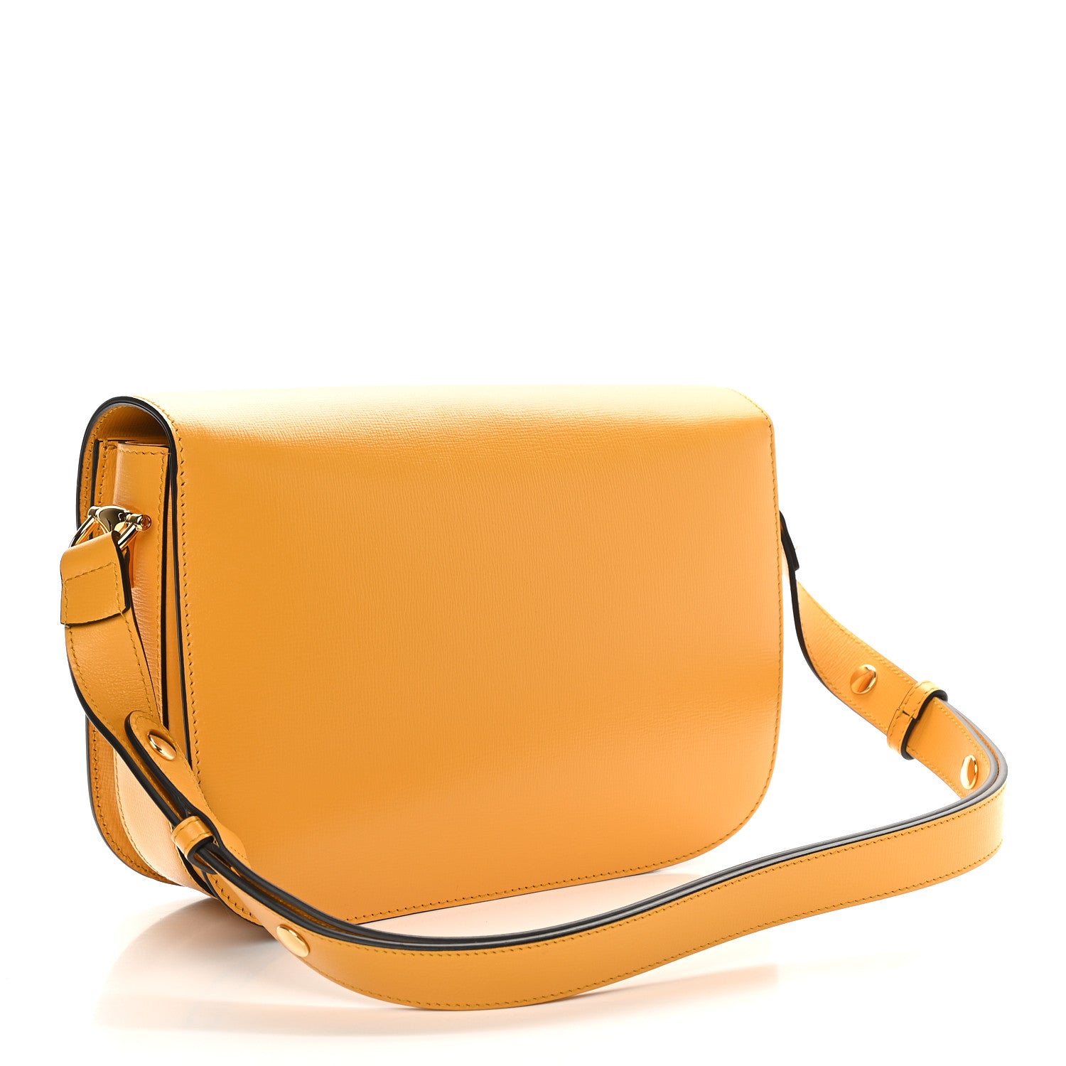 Gucci Textured Calfskin Horsebit 1955 Shoulder Bag Yellow 2 of 9