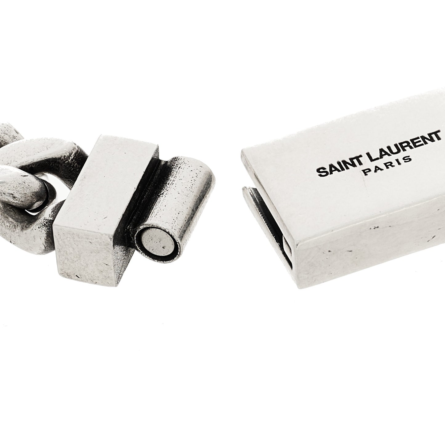 Metal Curb Chain Bracelet Oxidized Silver