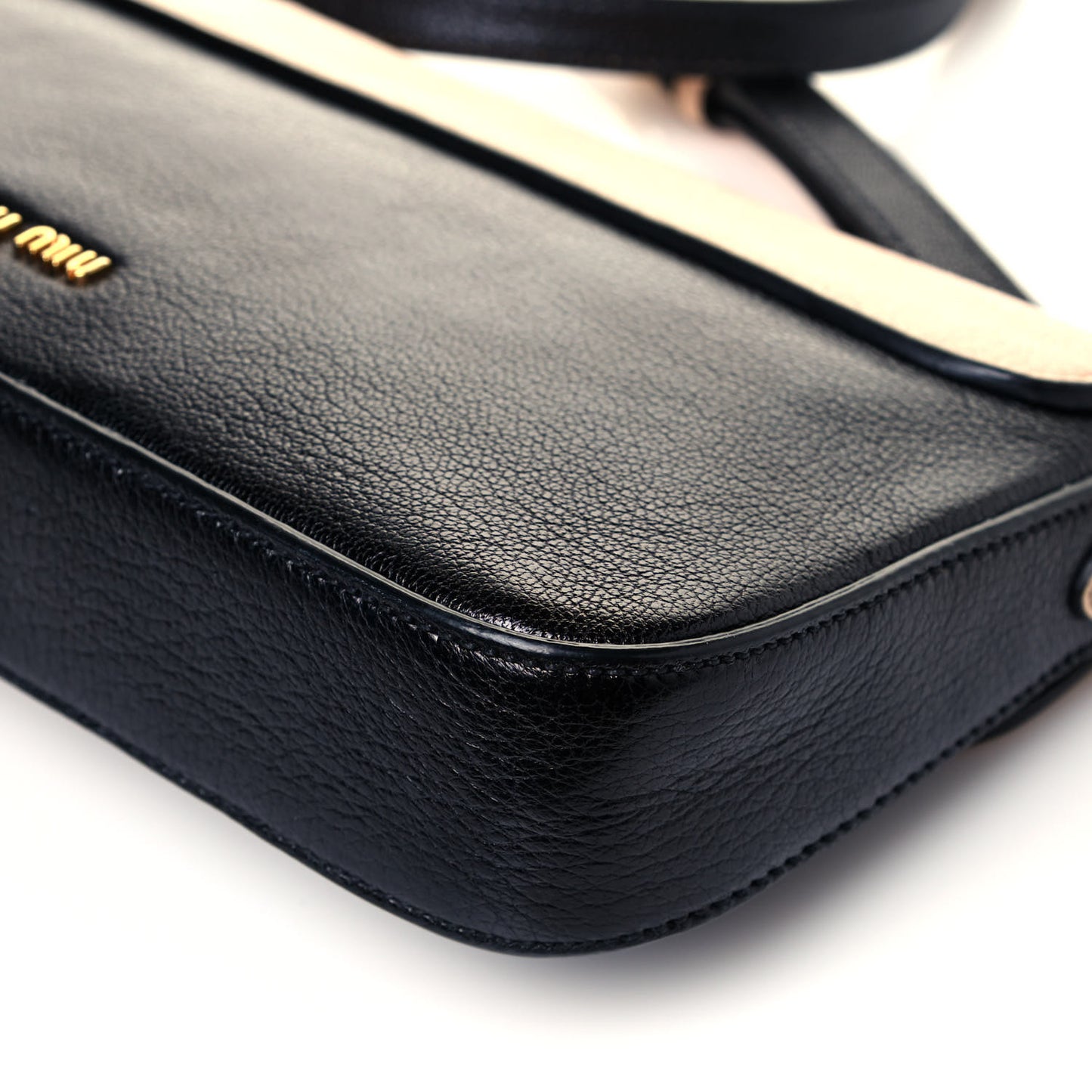Goatskin Madras Shoulder Bag Black Cammeo