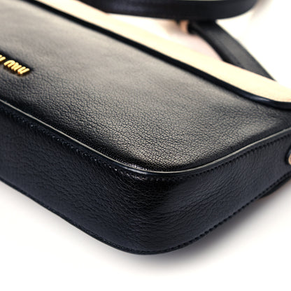 Miu Miu Goatskin Madras Shoulder Bag Black Cammeo 11 of 11