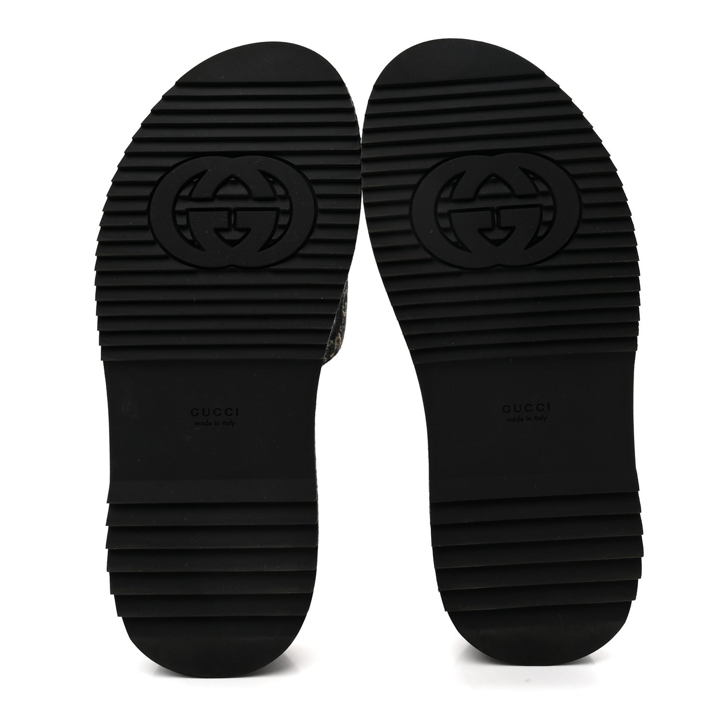 Jacquard Black Denim GG Monogram Angelina Platform 55mm Slide Sandals 38.5 Black Ivory