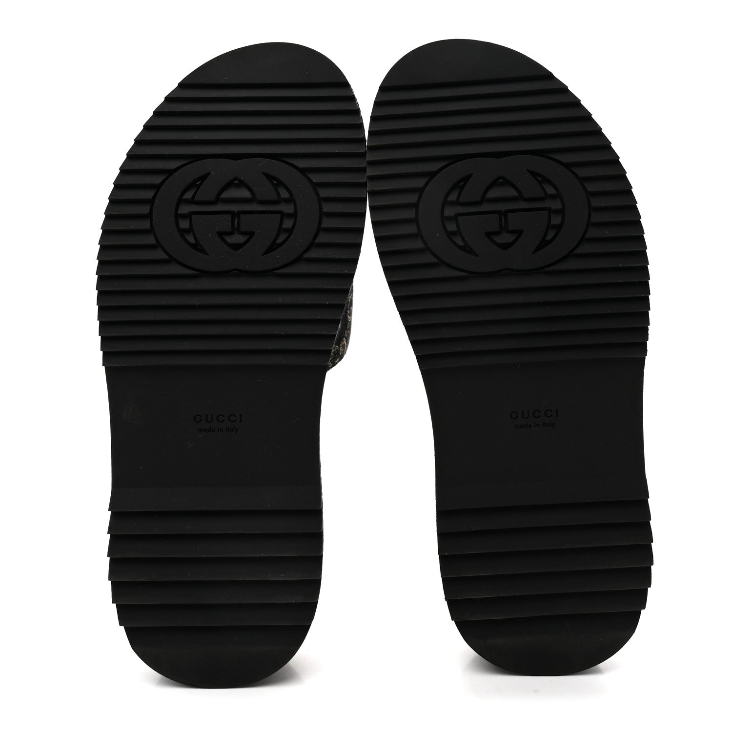 Gucci Jacquard Black Denim GG Monogram Angelina Platform 55mm Slide Sandals 38.5 Black Ivory 6 of 10