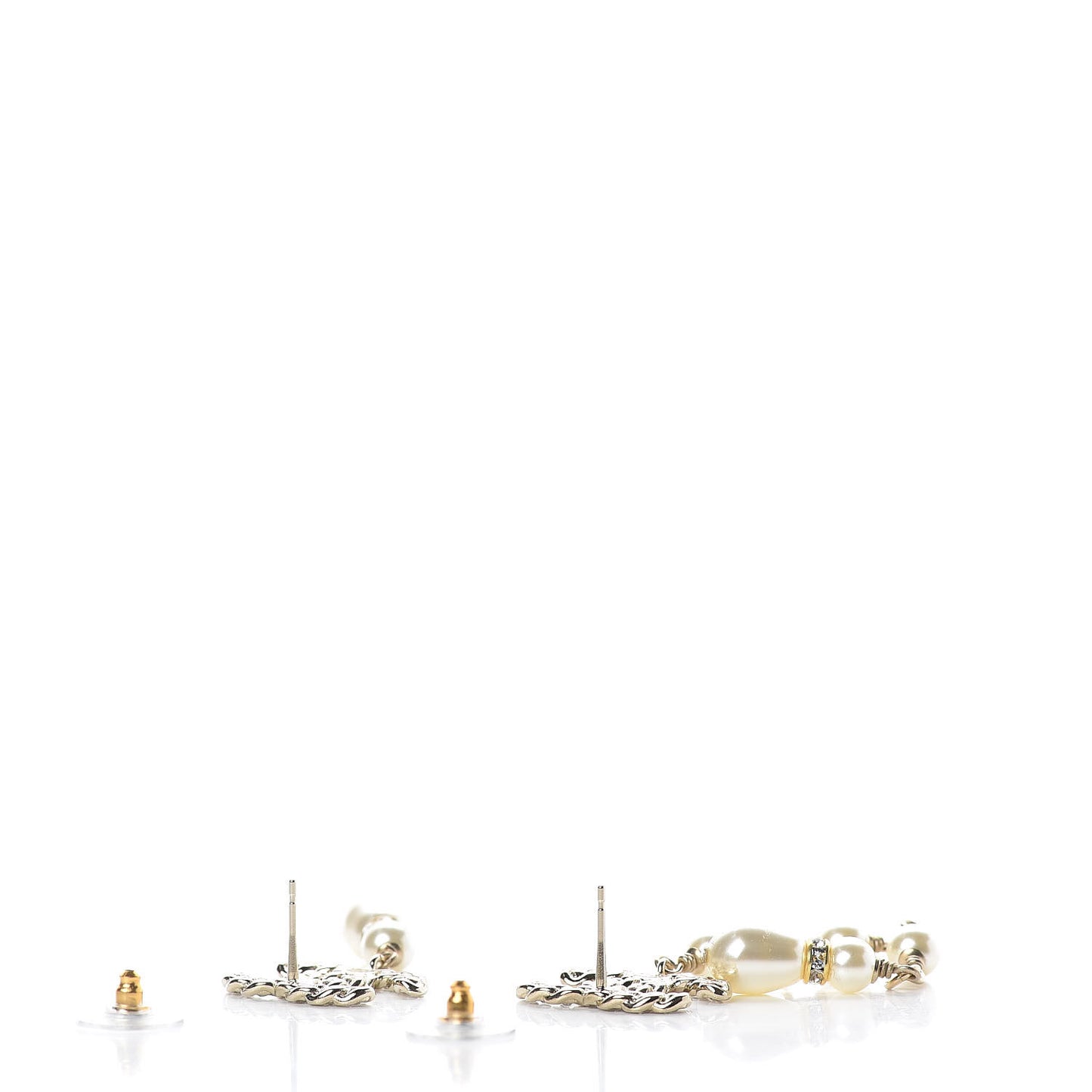 Crystal Pearl Pearls Coronation Uneven Earrings Gold