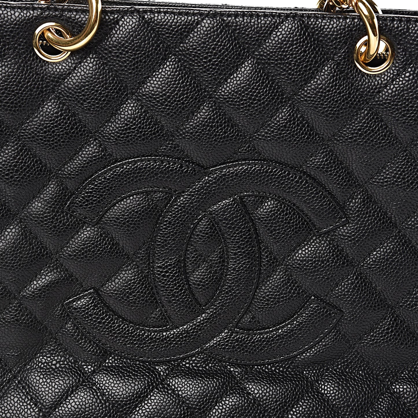 Caviar Quilted Grand Shopping Tote GST Black
