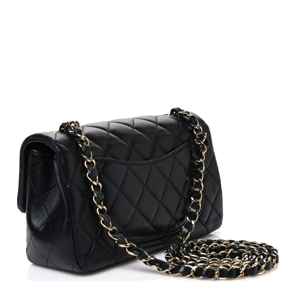 Chanel Lambskin Quilted Mini Rectangular Flap Black 3 of 10