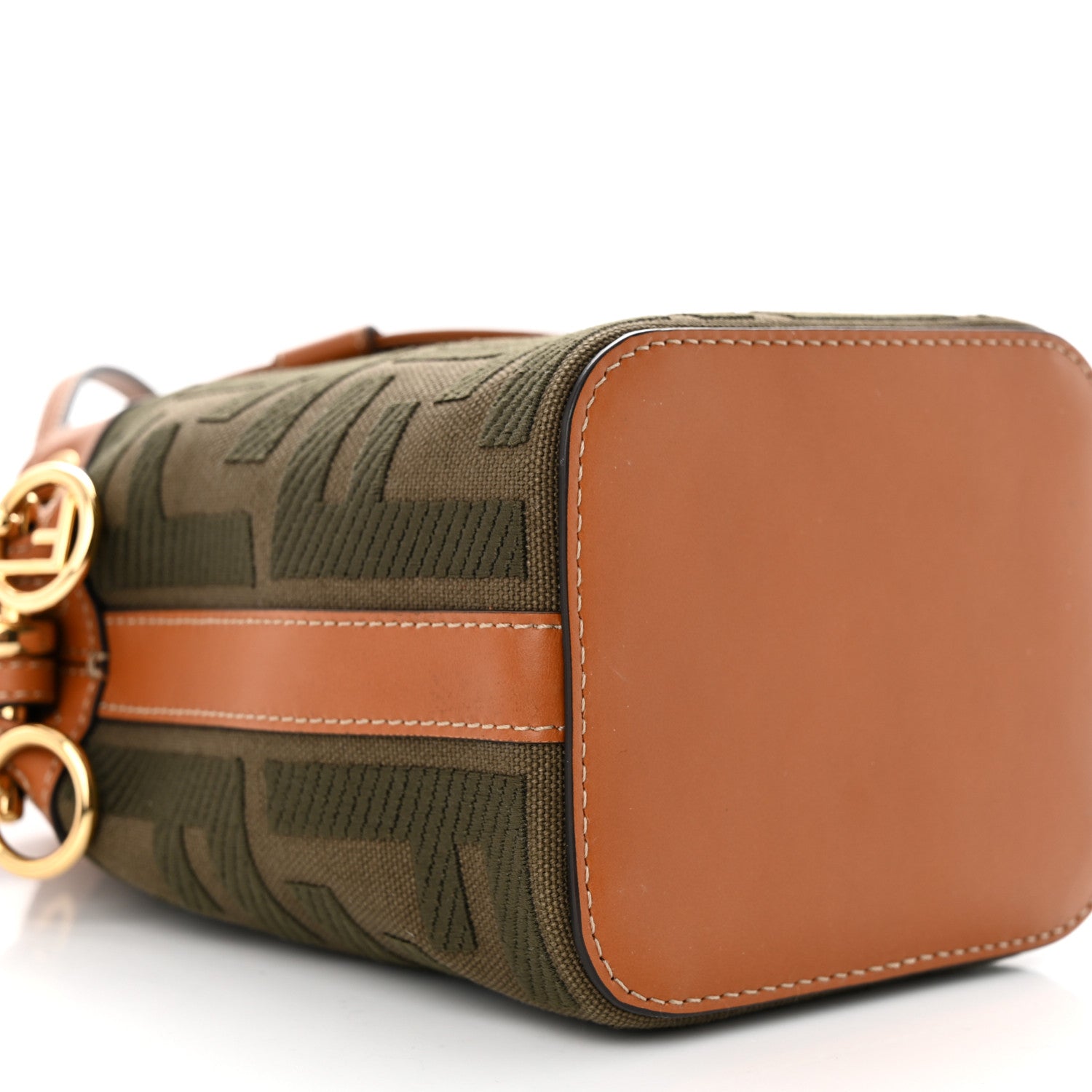Fendi Canvas Vitello King F is Fendi FF Embroidered Mini Mon Tresor Bucket Bag Amazzonia Cuoio 9 of 10