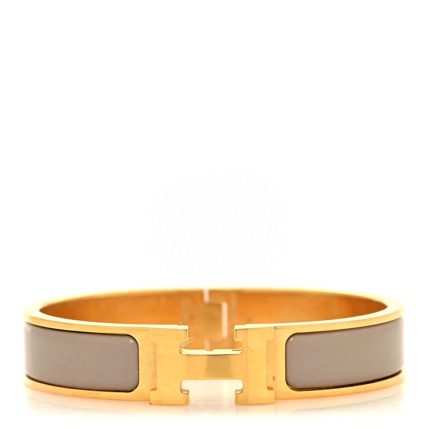 Hermes Enamel Narrow Clic Clac H Bracelet PM Marron Glace 1 of 5