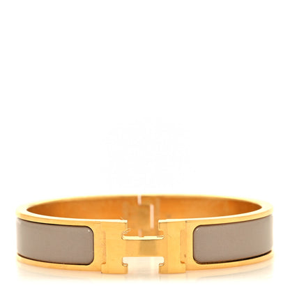 Hermes Enamel Narrow Clic Clac H Bracelet PM Marron Glace 1 of 5