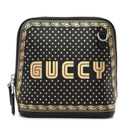 Gucci X SEGA Calfskin GUCCY Stars Mini Dome Shoulder Bag Black Gold 1 of 10