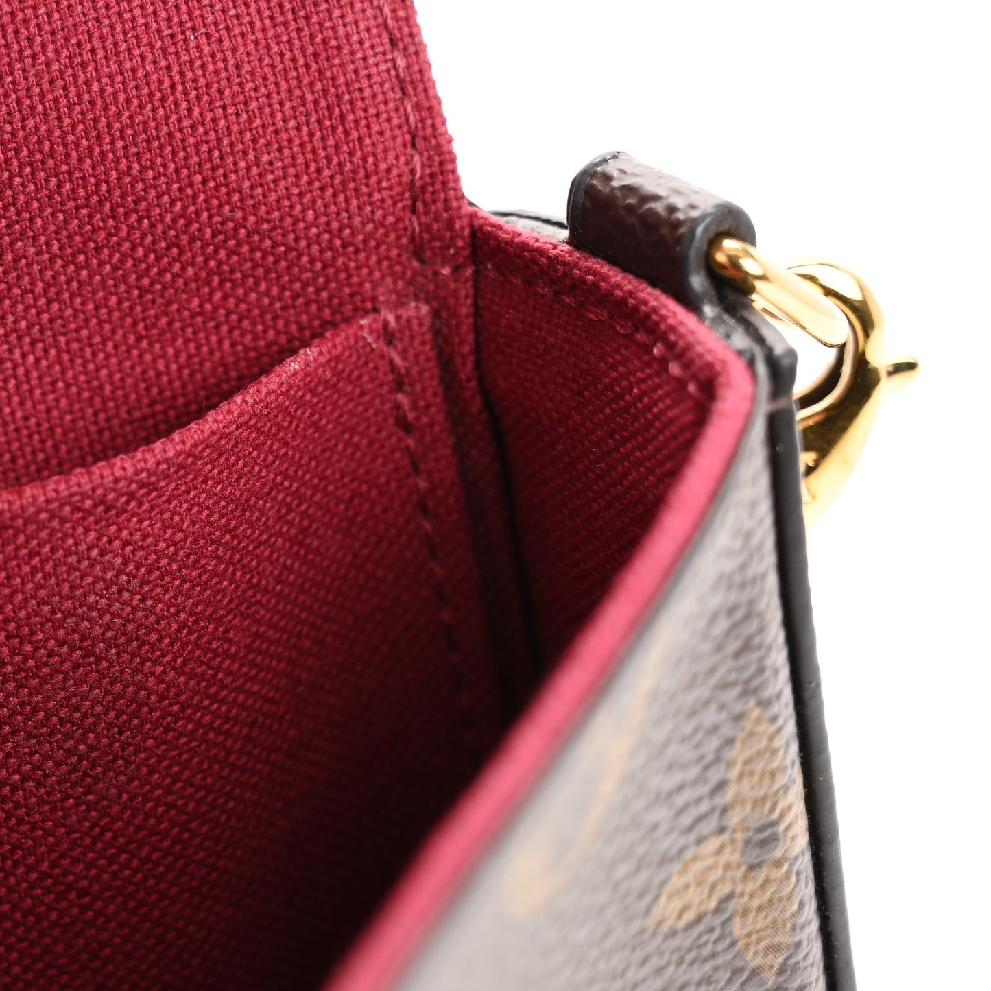 Monogram Pochette Felicie Chain Wallet Fuchsia