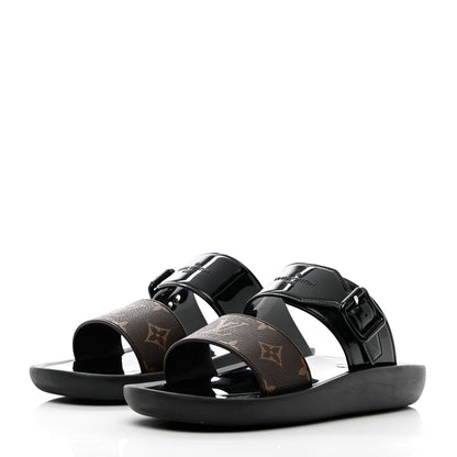 Louis Vuitton Monogram Sunbath Flat Mule Sandals 38 Black 3 of 16