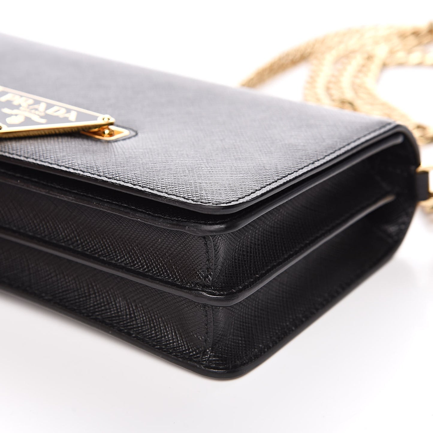 Saffiano Chain Wallet Black