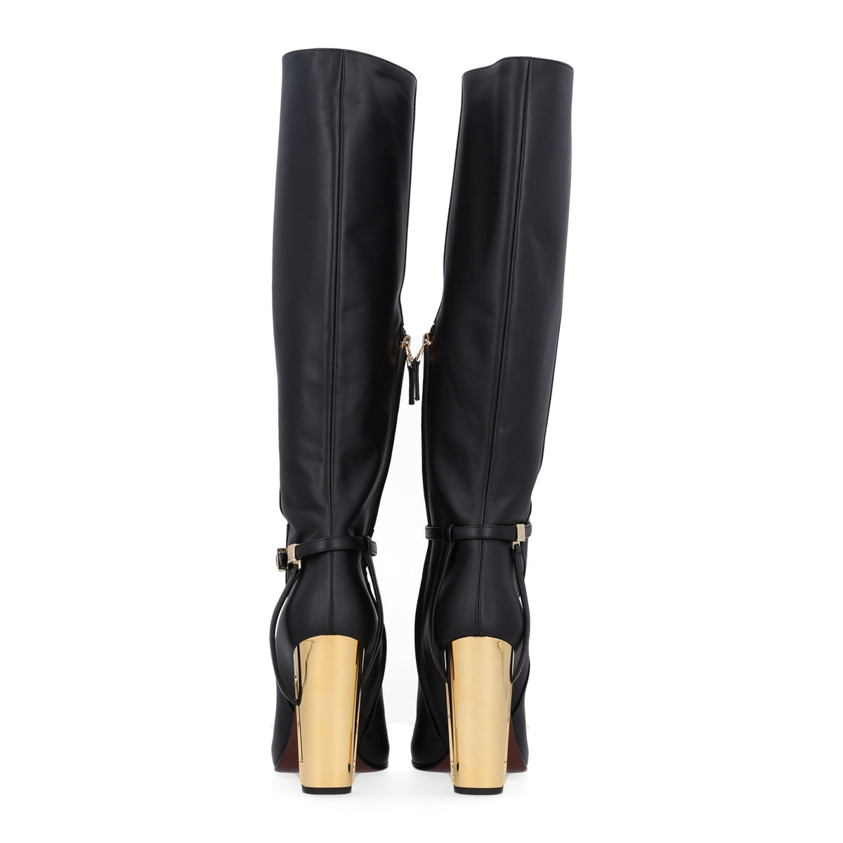 Fendi Vitello Delfina Knee High Boots 38.5 Black 6 of 10