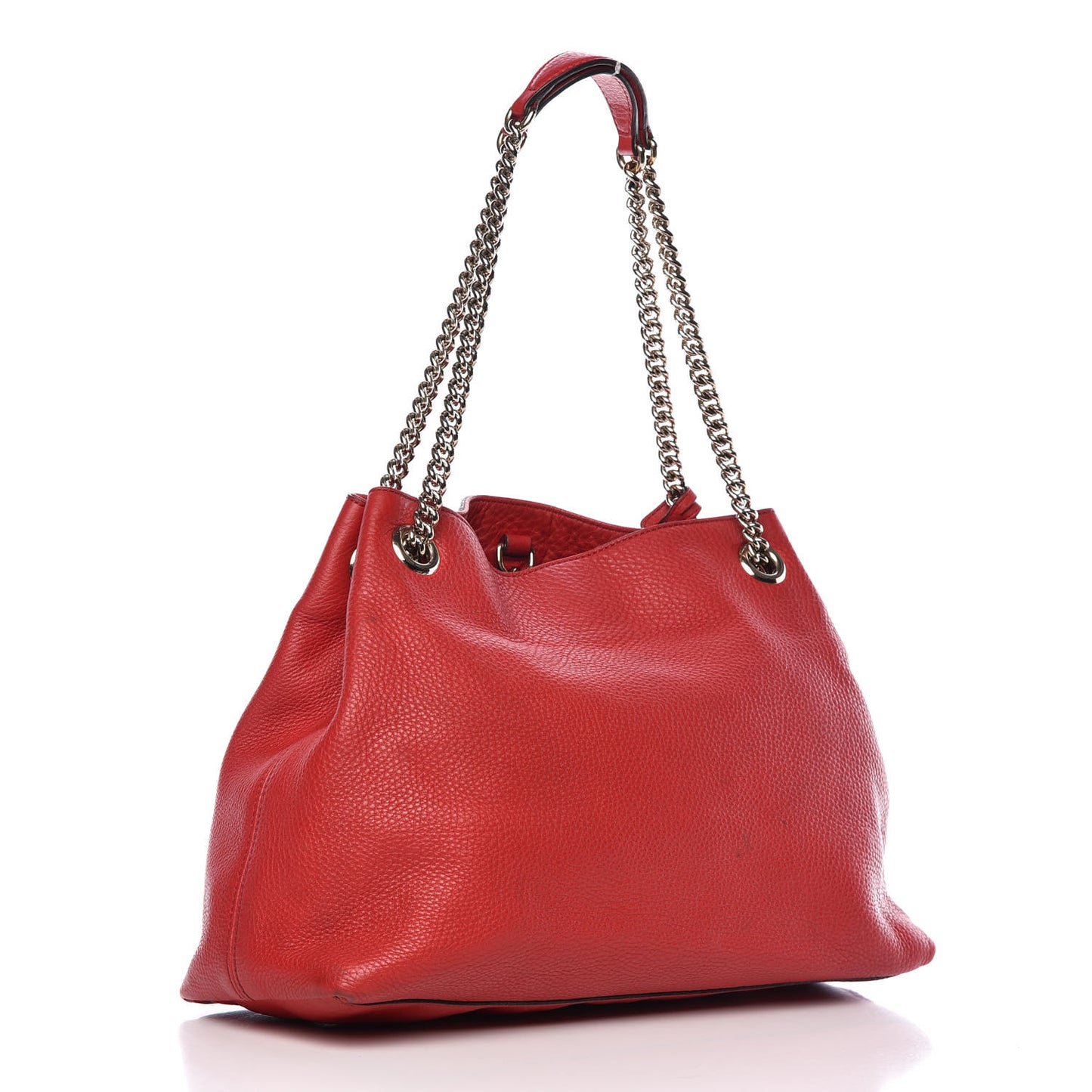 Pebbled Calfskin Medium Soho Chain Shoulder Bag Tabasco Red