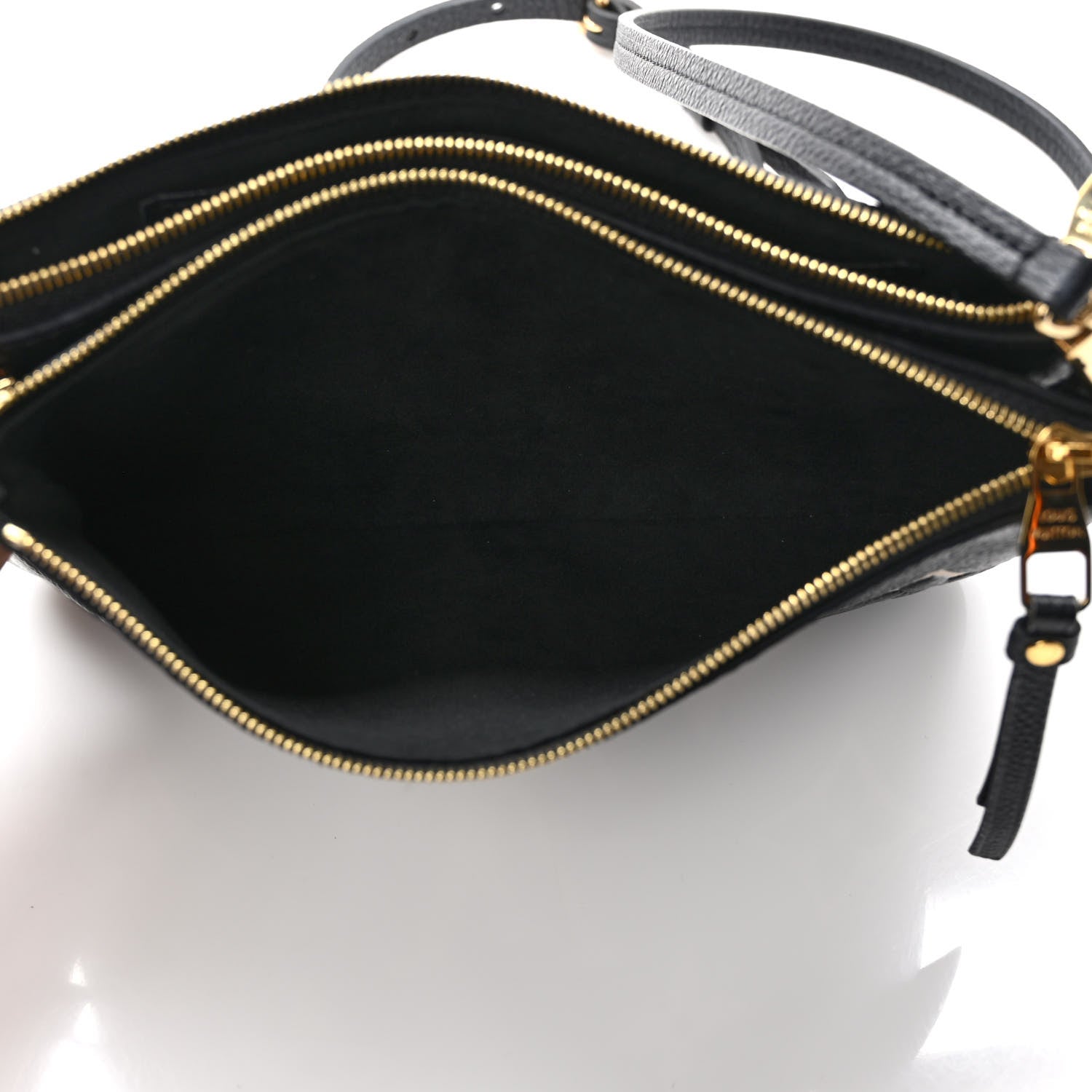 Louis Vuitton Empreinte Monogram Giant Double Zip Pochette Black Cream 6 of 10