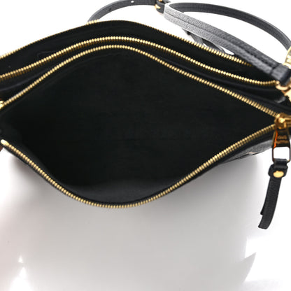 Louis Vuitton Empreinte Monogram Giant Double Zip Pochette Black Cream 6 of 10