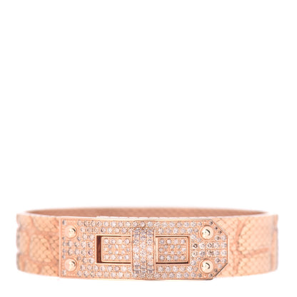 Hermes 18K Rose Gold Diamond MM Kelly Milanese Bracelet SH 1 of 5