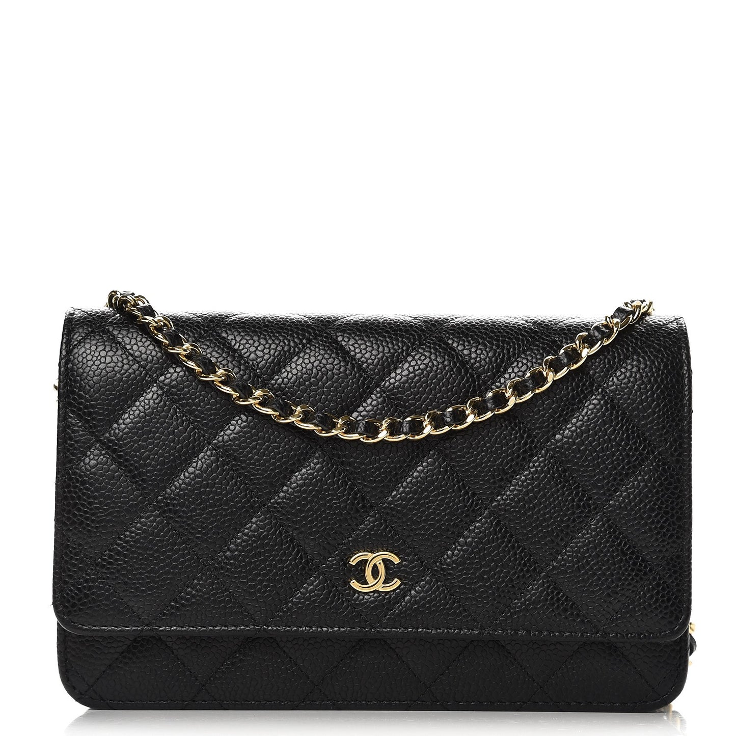 Caviar Quilted Wallet On Chain WOC Black