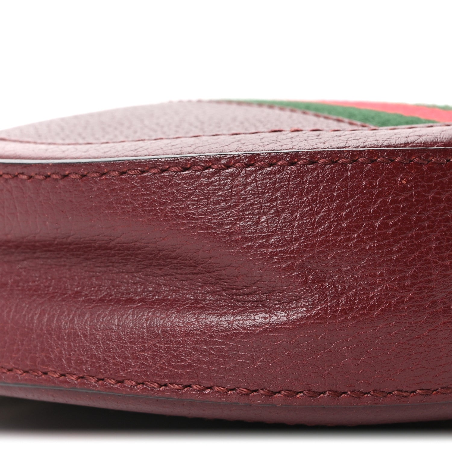 Gucci Soft Textured Calfskin Web Mini Ophidia Round Shoulder Bag Vintage Bordeaux 9 of 10