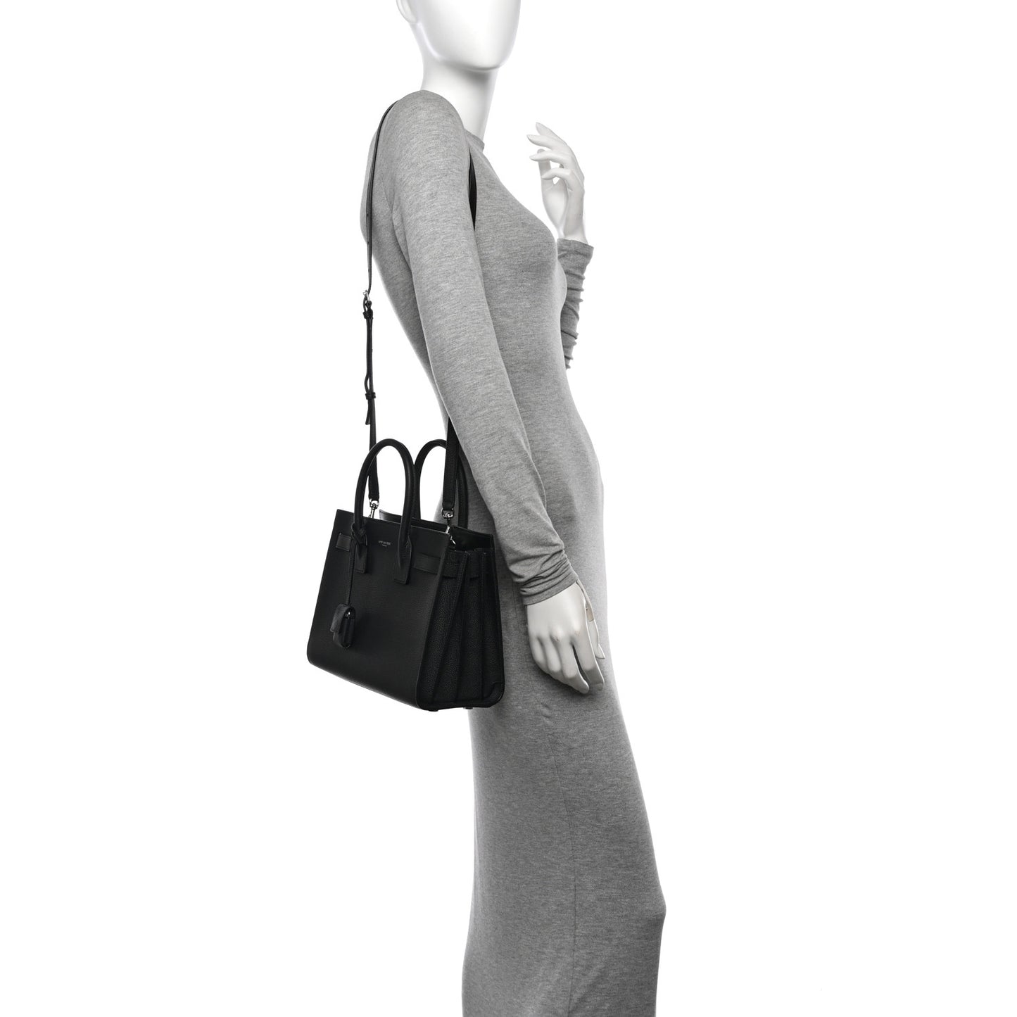 Grained Calfskin Baby Sac De Jour Black