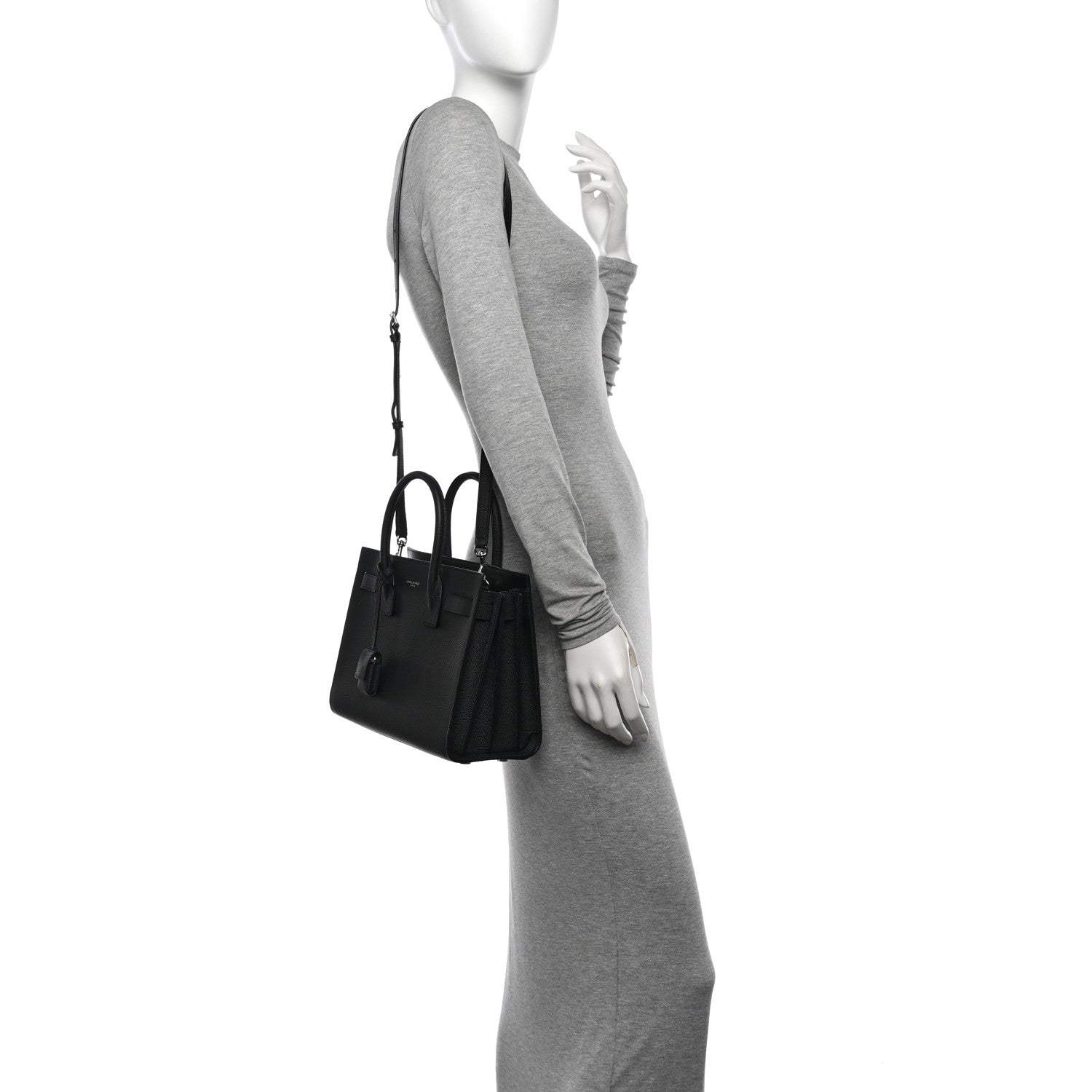 Saint Laurent Grained Calfskin Baby Sac De Jour Black 2 of 12