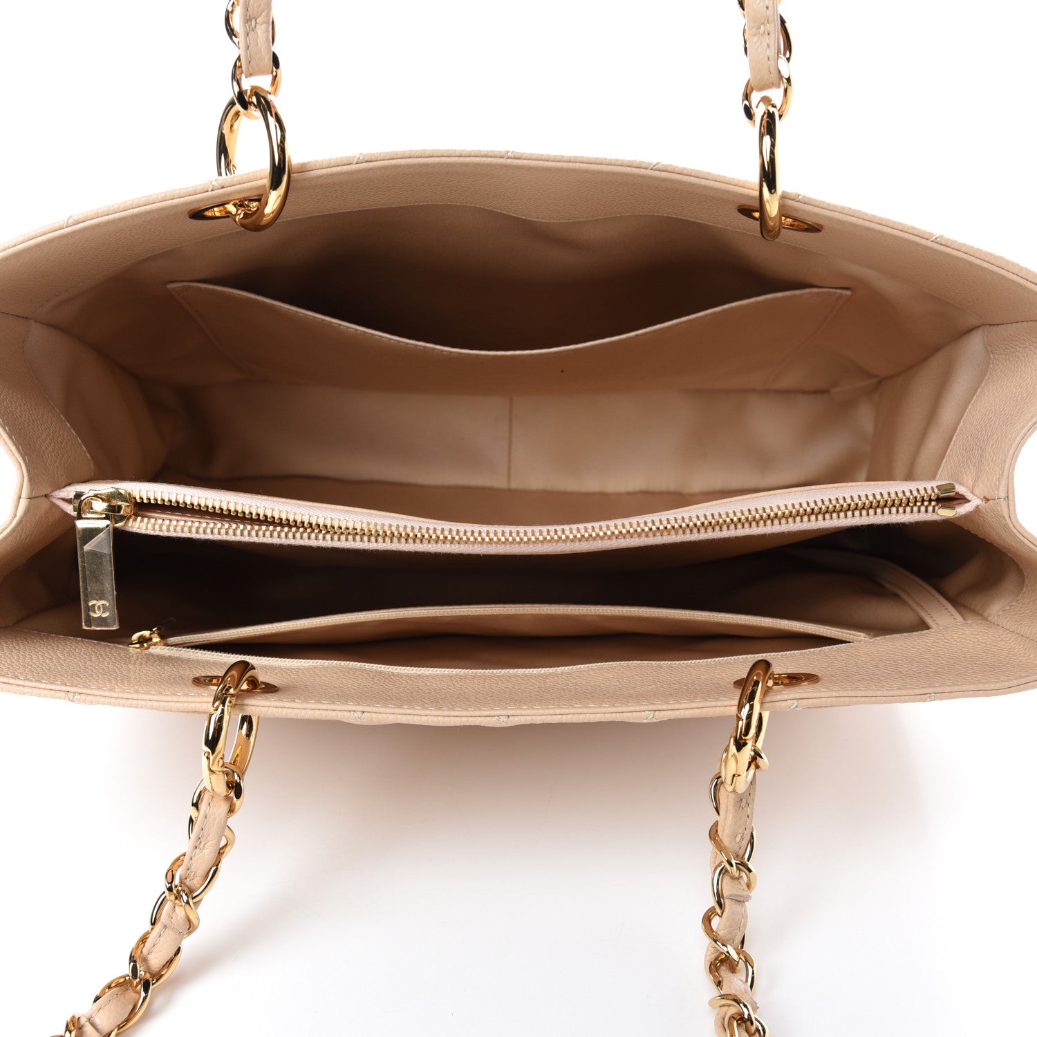Chanel Caviar Quilted Grand Shopping Tote GST Beige 5 of 12