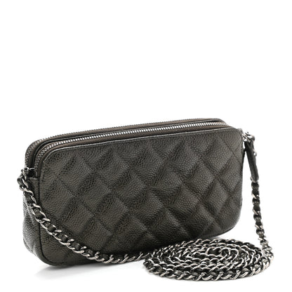 Chanel Caviar Quilted Small Clutch With Chain Dark Charcoal 3 of 12