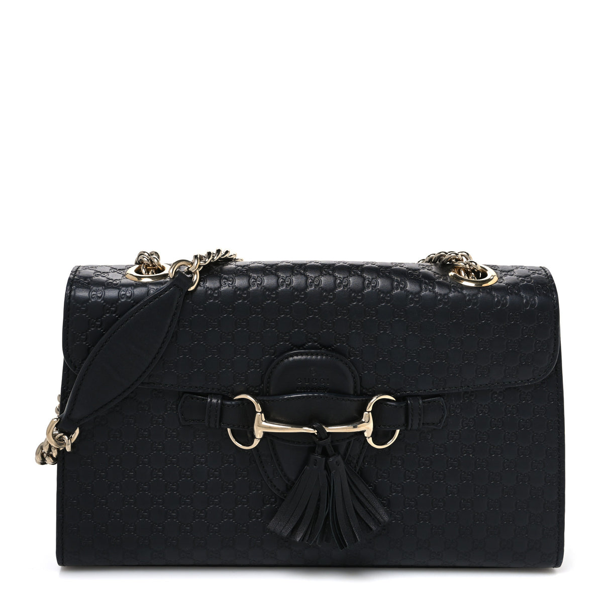 Microguccissima Medium Emily Chain Shoulder Bag Black