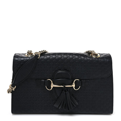 Gucci Microguccissima Medium Emily Chain Shoulder Bag Black 1 of 10