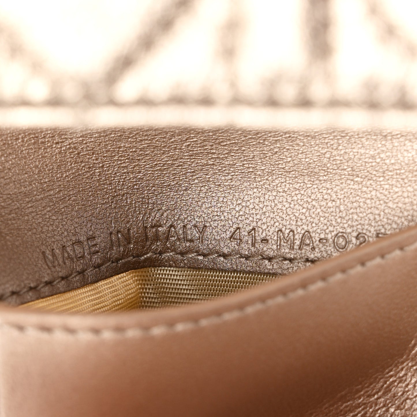Metallic Lambskin Cannage Lady Dior Lotus Wallet Gold