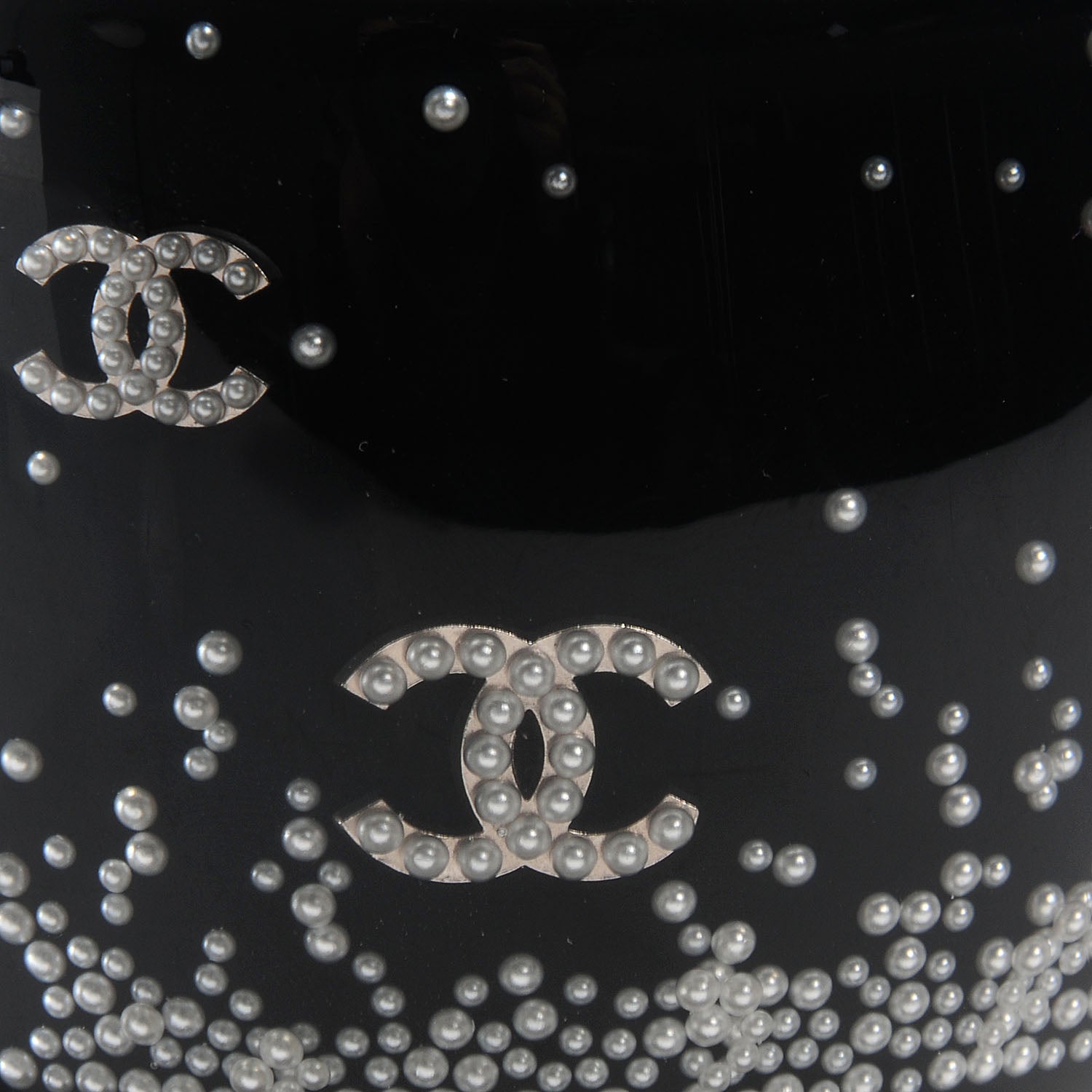 Chanel Resin Pearl CC Cuff Black 7 of 8