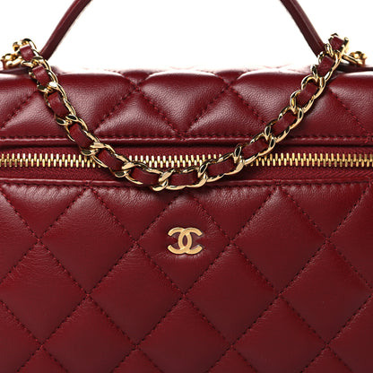Chanel Lambskin Quilted Top Handle Slim Vanity With Chain Burgundy 8 of 10