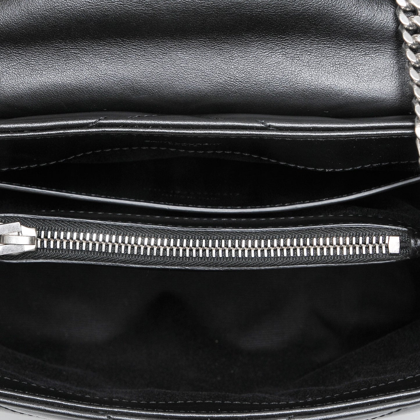 Calfskin Y Quilted Monogram Small Loulou Chain Satchel Black