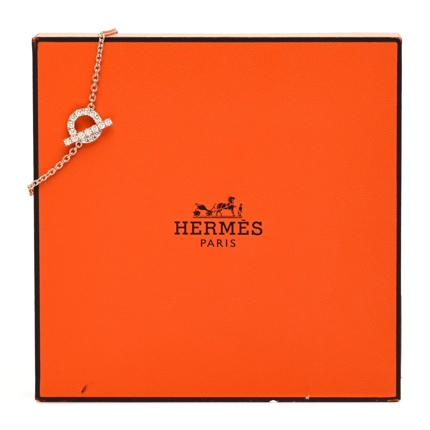 Hermes 18K Rose Gold Diamond Finesse Bracelet XS 6 of 6