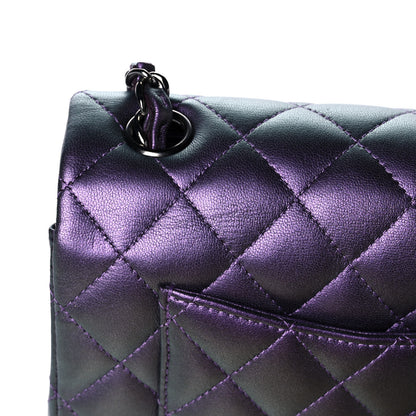 Chanel Iridescent Lambskin Quilted Mini Rectangular Flap Purple 12 of 13