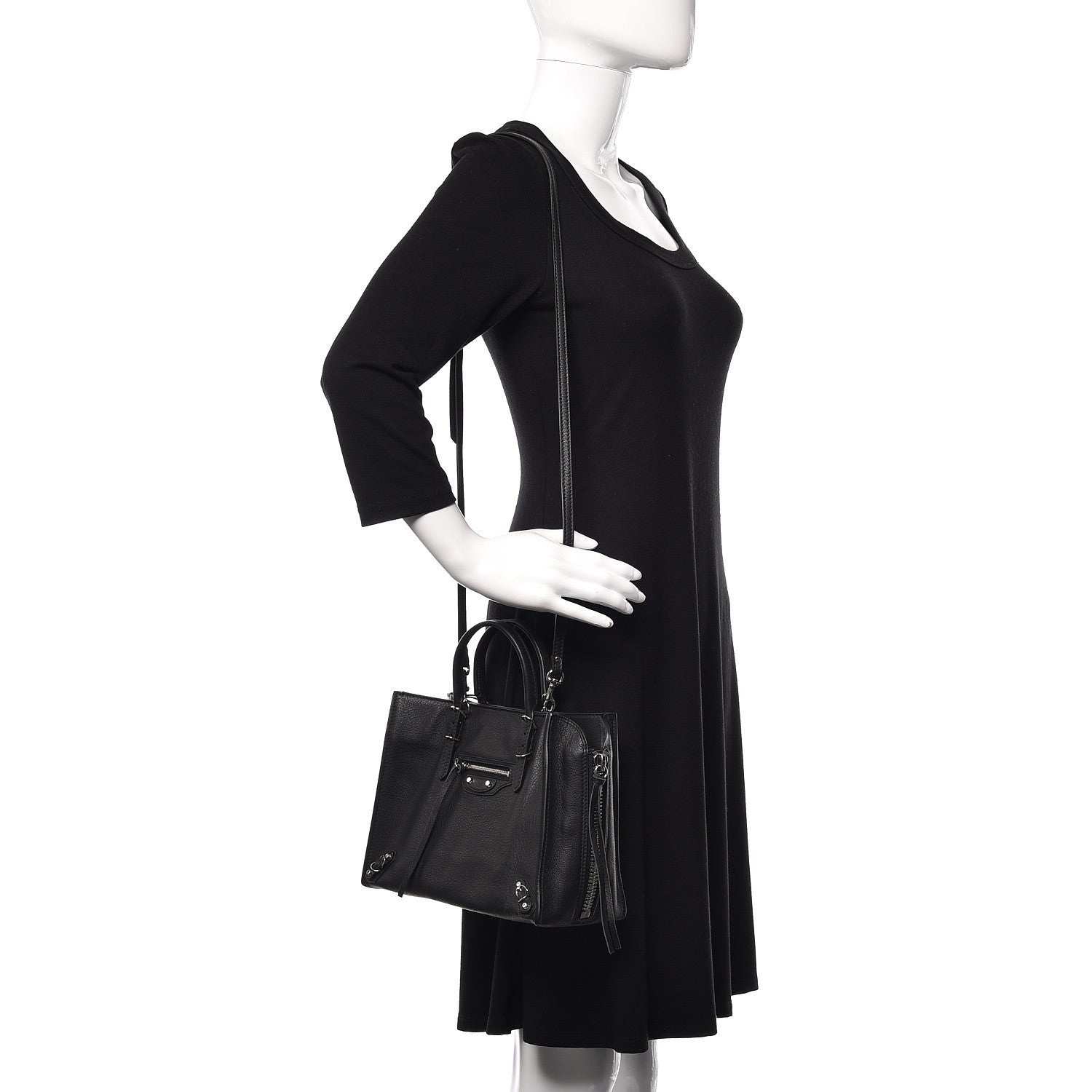 Balenciaga Veau Papier A6 Zip Around Tote Black 2 of 9