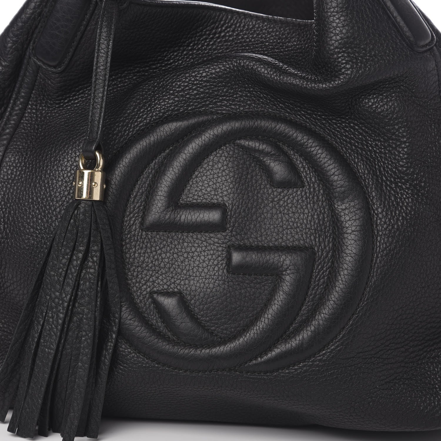 Gucci Pebbled Calfskin Medium Soho Shoulder Bag Black 12 of 12