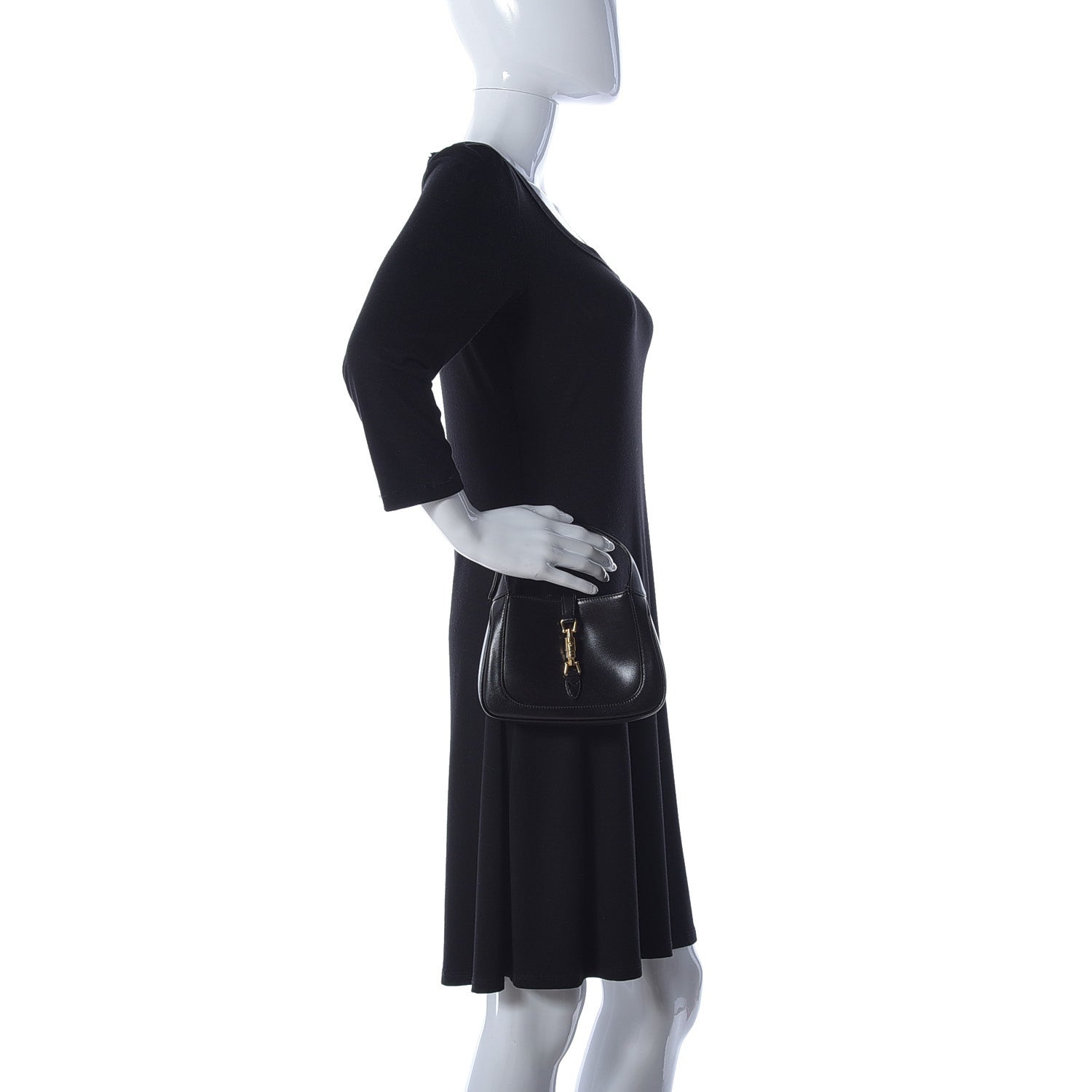 Gucci Boarded Dyana Lux Calfskin Mini Jackie 1961 Hobo Black 2 of 9