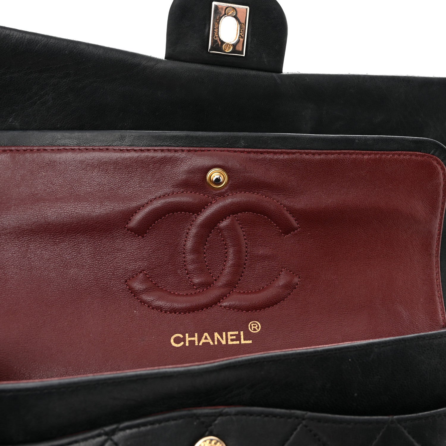 Chanel Lambskin Quilted Medium Double Flap Black 13 of 16