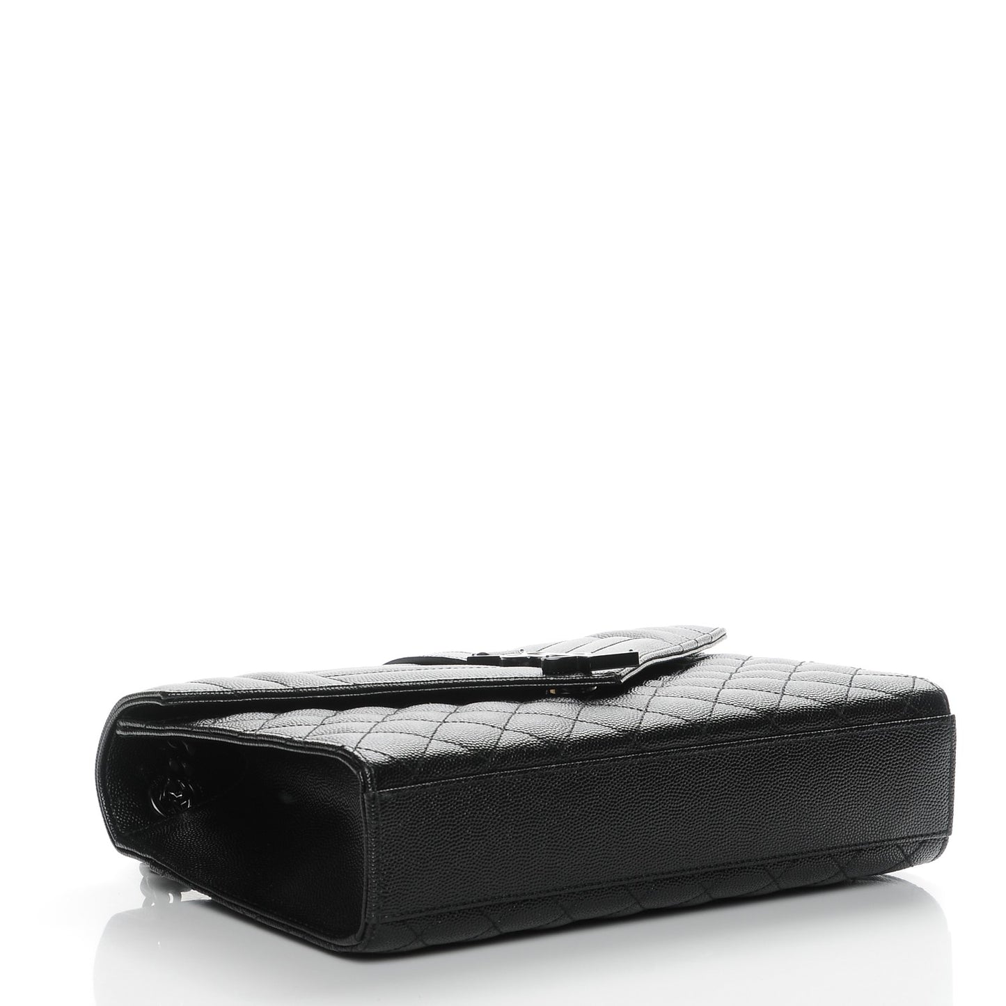 Grain De Poudre Textured Mixed Matelasse Triquilt Medium Monogram Satchel Black