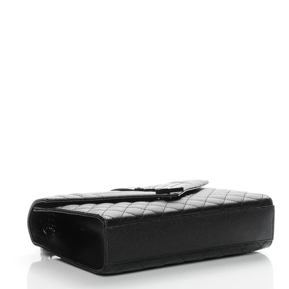 Saint Laurent Grain De Poudre Textured Mixed Matelasse Triquilt Medium Monogram Satchel Black 4 of 6