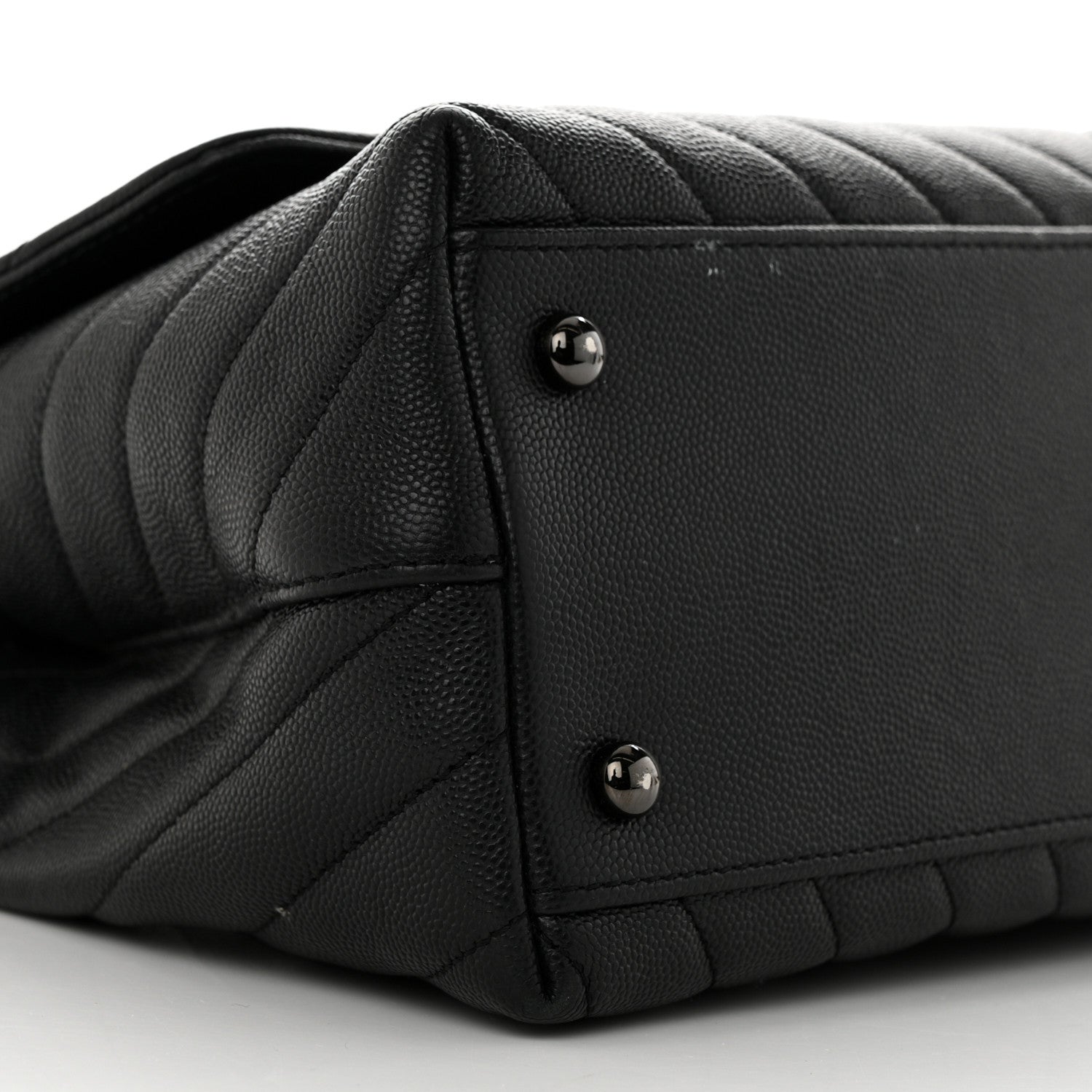 Chanel Caviar Chevron Quilted Small Coco Handle Flap So Black 9 of 12