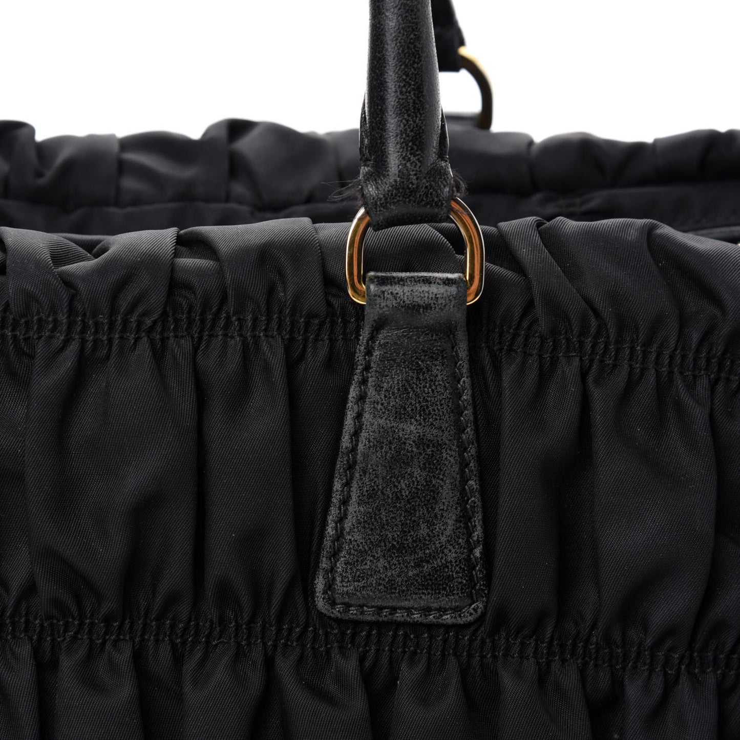 Tessuto Nylon Gaufre Shopping Satchel Black