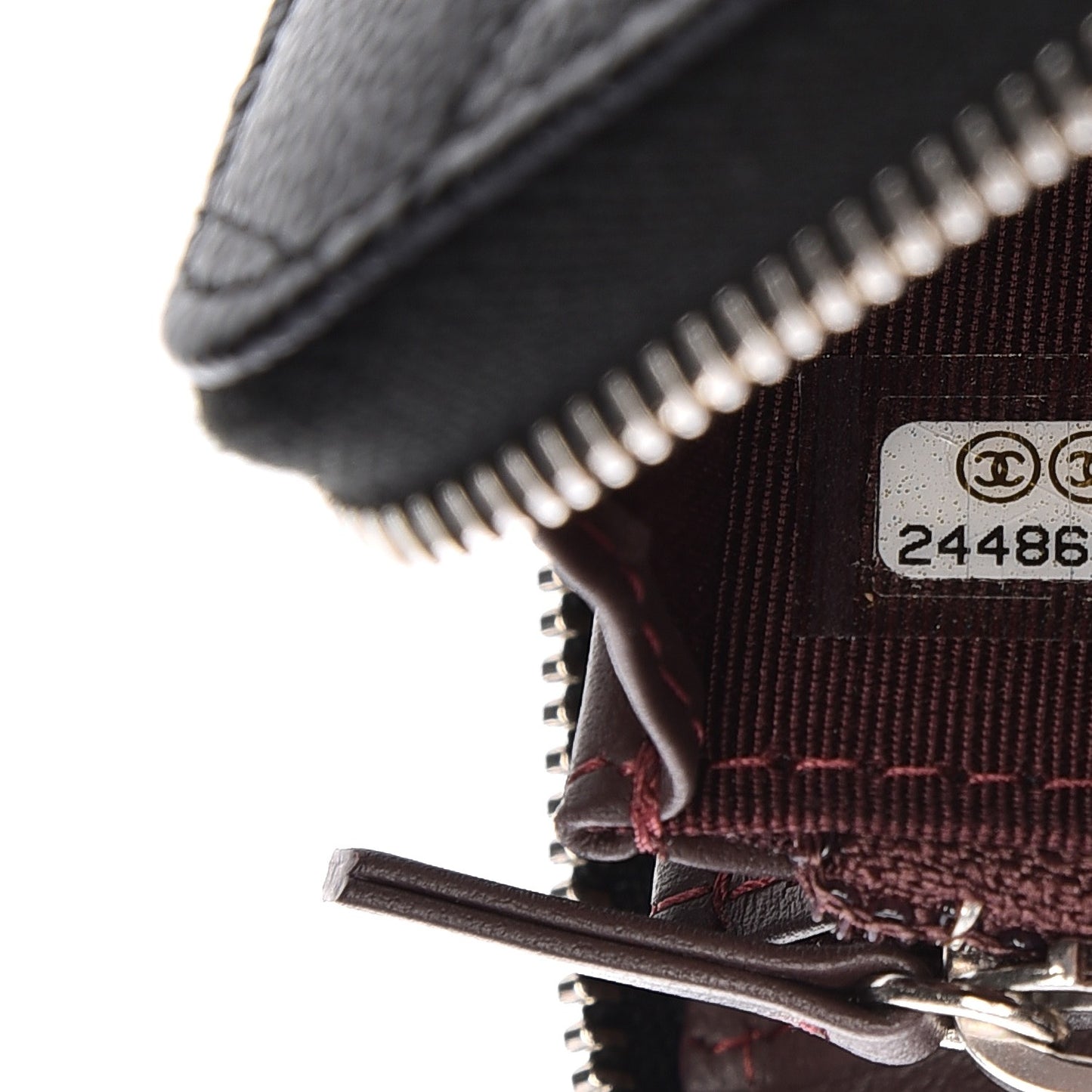 Caviar Quilted Small Zip Around Wallet Black
