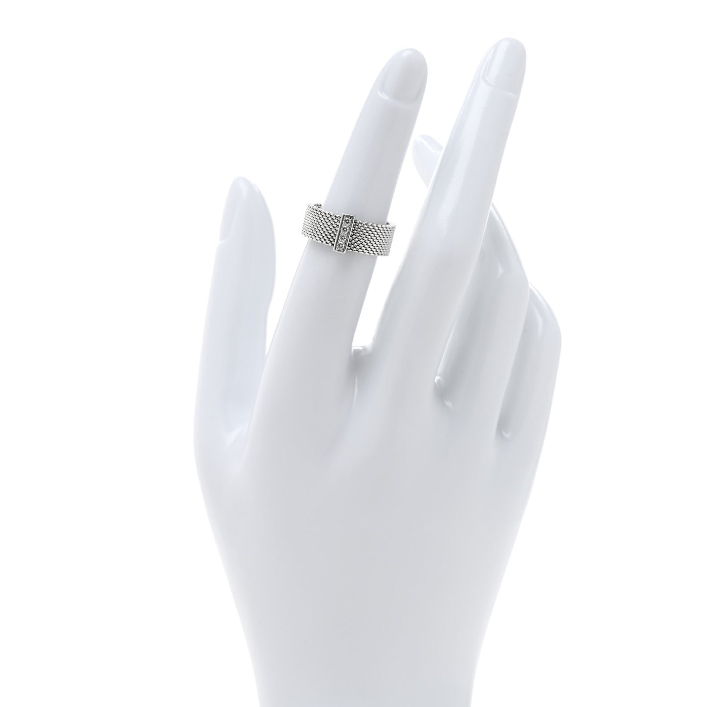 Sterling Silver Diamond Somerset Mesh Ring 49 5